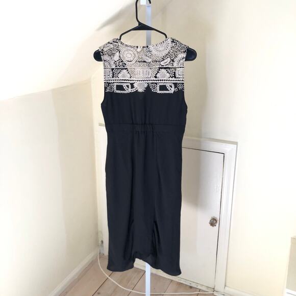 Anthropologie Meadow Rue EUC Women's Embroidered Tulip Hem Black Dress 8 - Picture 5 of 9
